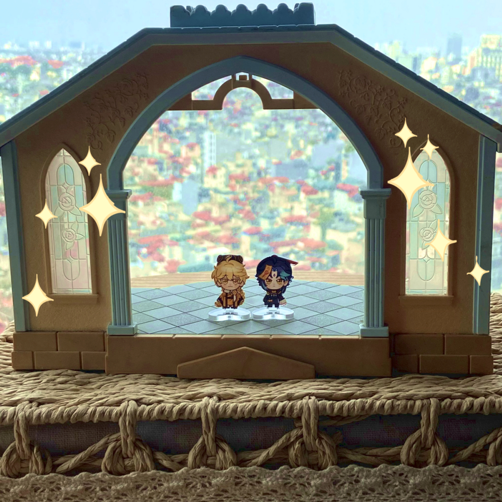 Mô hình/Standee mini cặp đôi XiaoAether AU Cương thi x Đạo sĩ đáng iu