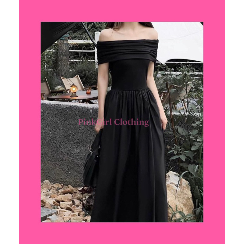 Đầm maxi bẹt vai tùng xoẻ_hàng thiết kế