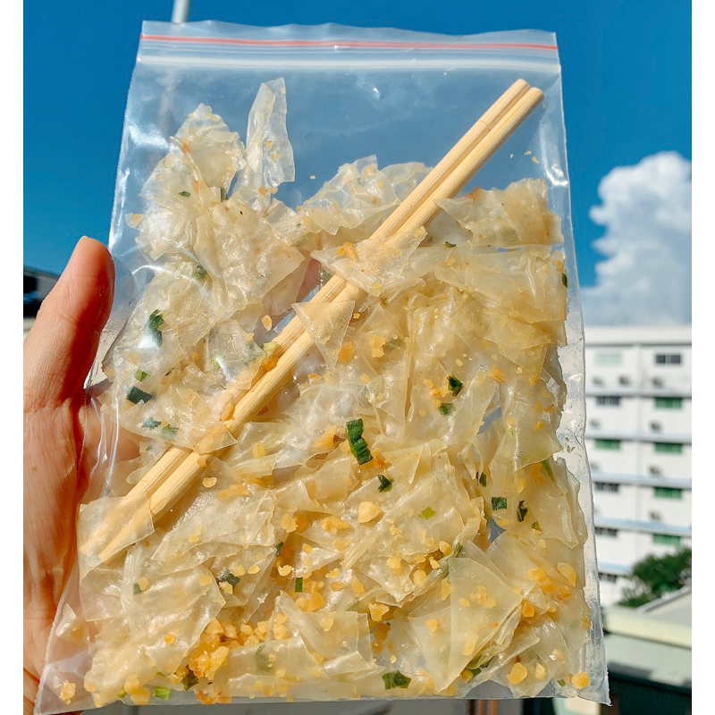 Bánh tráng dẻo mỡ hành tỏi phi nhà làm