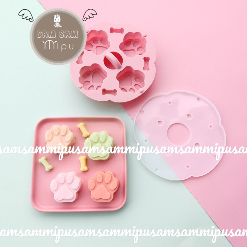Khuôn Silicon có nắp đậy làm bánh chế biến đồ ăn dặm cho bé - khuôn nướng / khuôn hấp bánh silicon- Shop mẹ Sam