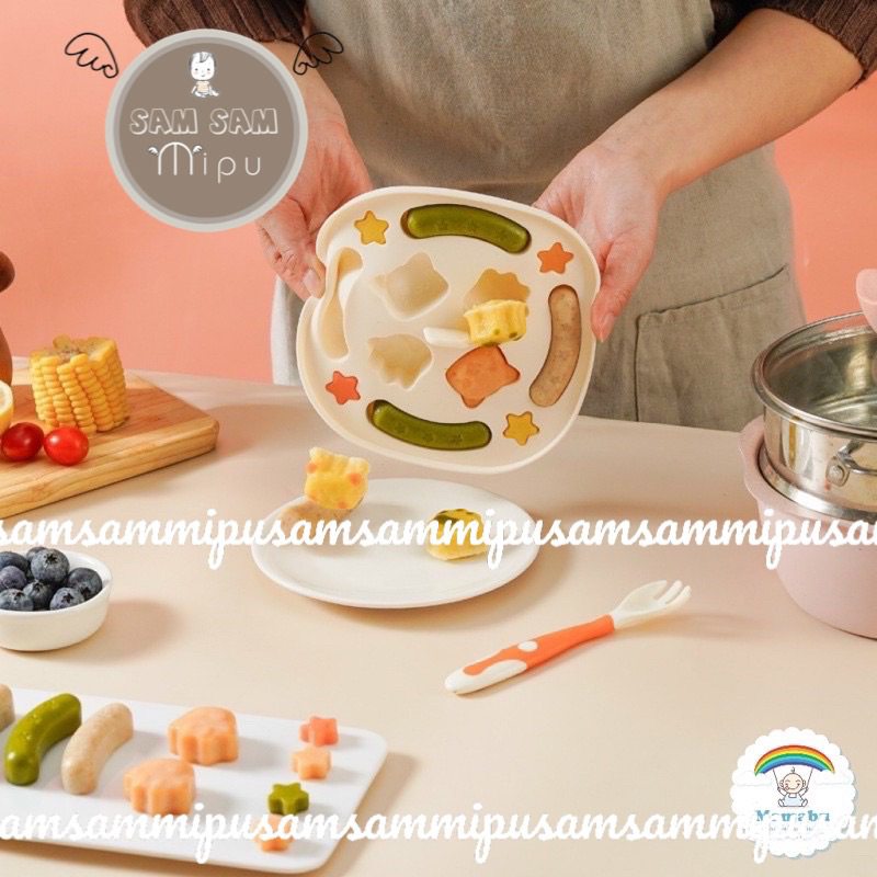 Khuôn Silicon có nắp đậy làm bánh chế biến đồ ăn dặm cho bé - khuôn nướng / khuôn hấp bánh silicon- Shop mẹ Sam