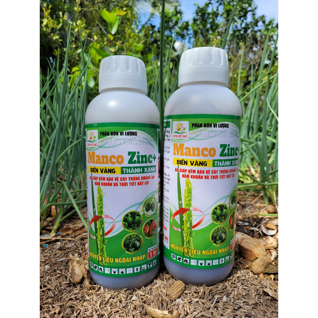 Phân bón MANCO ZINC+ chai 1 lít áo giáp kẽm hạn chế vàng gân lá, nám trái, ngăn ngừa lem lép hạt lúa