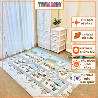 Thảm nằm chơi trẻ em Silicon TOYS House Hàn Quốc chống va đập trải sàn gấp gọn với thiết kế thoáng khí độ bền cao