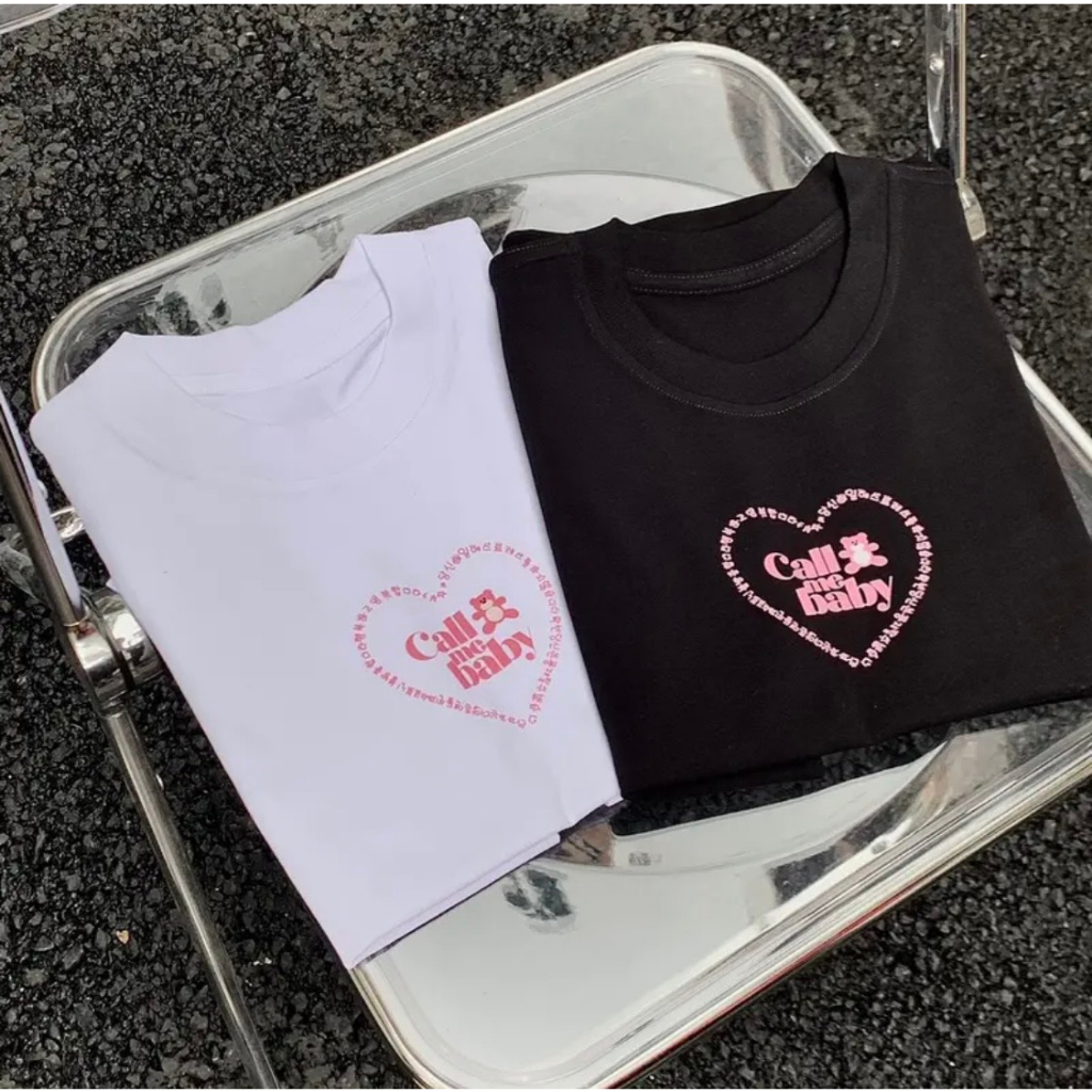 Áo Thun BABY TEE Nữ In Hình TỔNG HỢP Giá Rẻ Cổ Tròn 2 Màu Đen Trắng