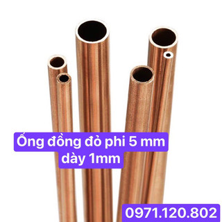 Ống đồng đỏ phi 5 dày 1mm dài 1m