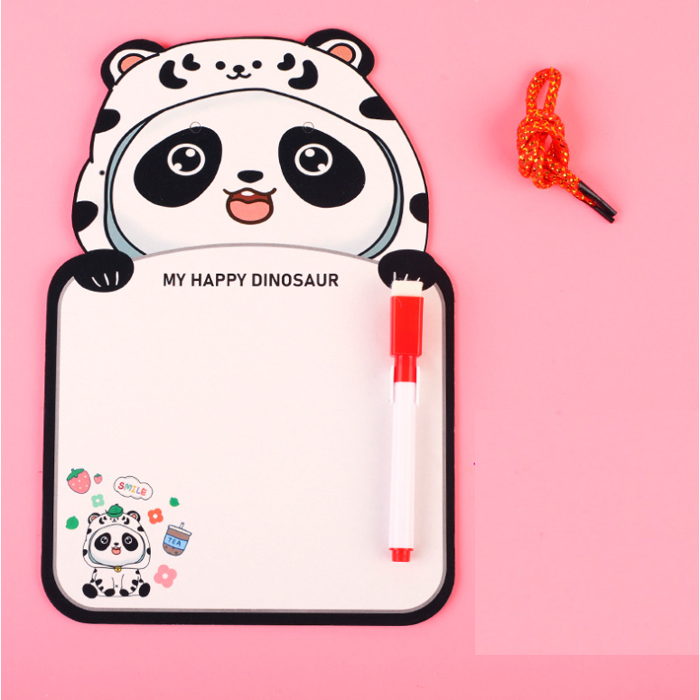 Bảng 2 mặt vẽ viết note bút dạ xóa được kèm bút có dây treo hoạt hình cho bé