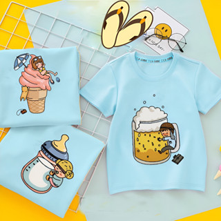 Áo thun gia đình 3/4/5 người cao cấp in hình Ly bia Ly kem Bình sữa vải cotton dày dặn cực đáng yêu