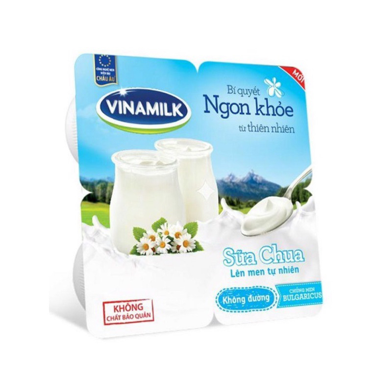 Sữa chua Vinamilk không đường 100g lốc 4 hộp