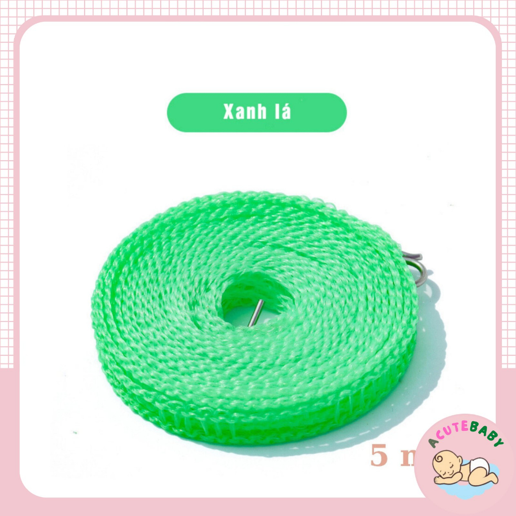 Dây phơi quần áo-dàn phơi quần áo thông minh có lỗ móc treo quần áo loại 5m