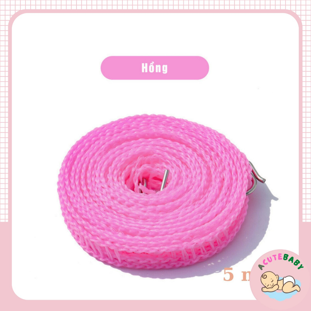 Dây phơi quần áo-dàn phơi quần áo thông minh có lỗ móc treo quần áo loại 5m