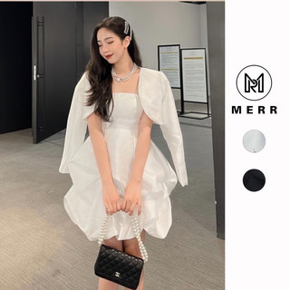 Váy hai dây tacta chân phồng mix áo khoác có ảnh thật | merrchuyenvay
