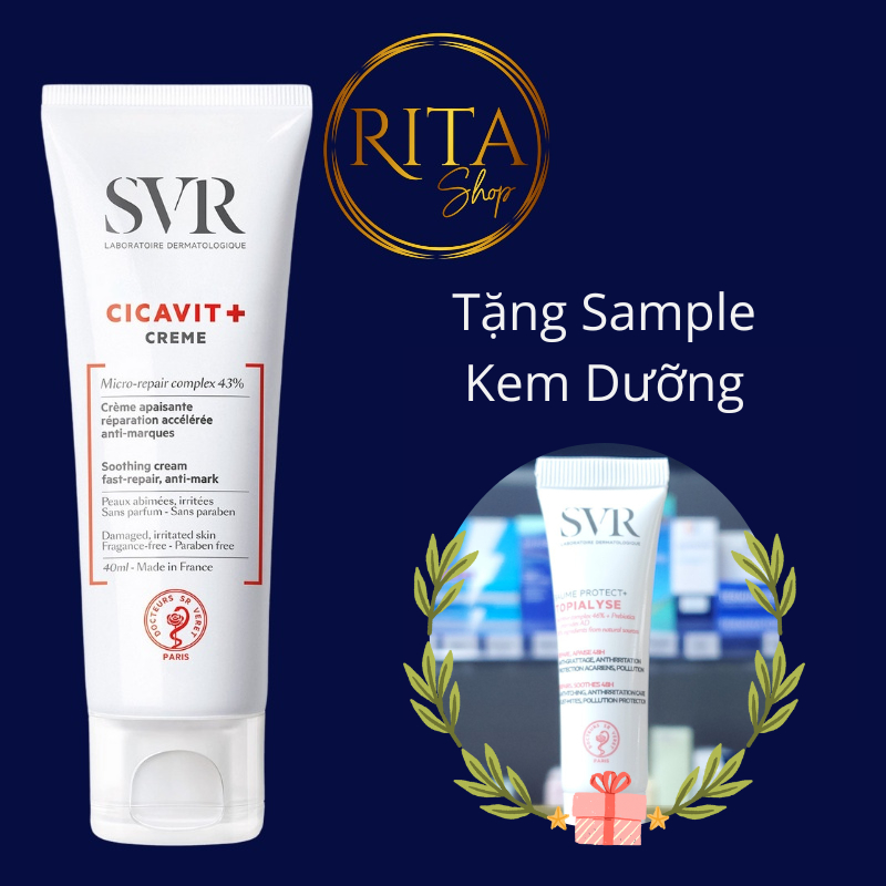Kem dưỡng SVR làm dịu phục hồi da dành cho da bị nứt nẻ, mẫn đỏ CICAVIT+ Crème 40ml