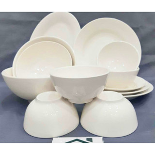 Bộ chén tô dĩa trắng lẻ món- bộ bàn ăn