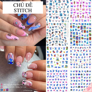 Sticker,hình dán móng tay hoạ tiết nhân vật hoạt hình Stitch dễ thương trang trí móng tay nghệ thuật chuyên nghiệp nail