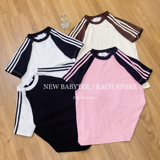 [RÁCH STORE] Áo Thun - Trơn - Viền 3 Sọc - Raglan