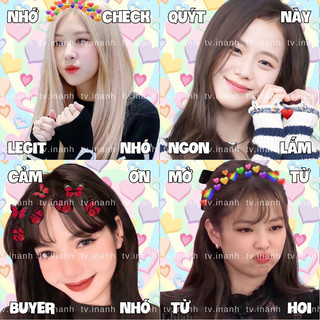 Combo 70 tem niêm phong blackpink - heart pastel