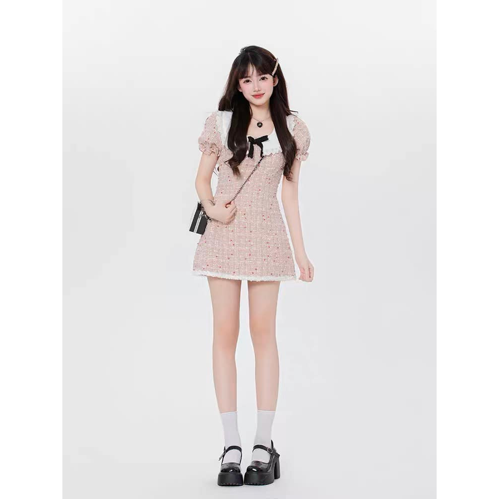 Váy dạ tweed có lót trong pinkdress