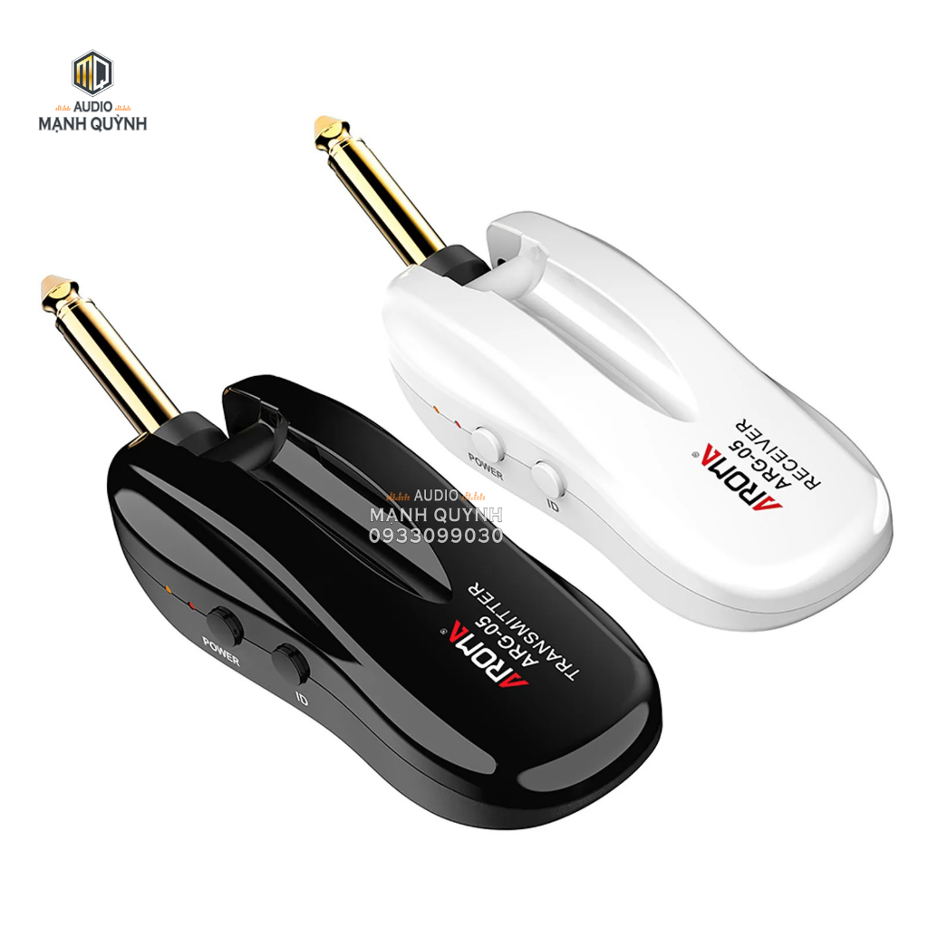 Bộ Thu Phát Không Dây Guitar Cao Cấp 5.8G AROMA ARG-05 Đầu Jack Xoay 120 Độ