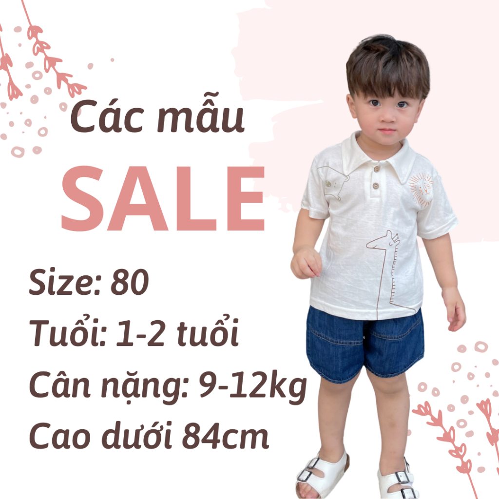 Các mẫu thiết kế set bộ ao quần trẻ em sale size 80 cho bé từ 8 tháng đến 2 tuổi cân nặng dưới 12kg tuổi