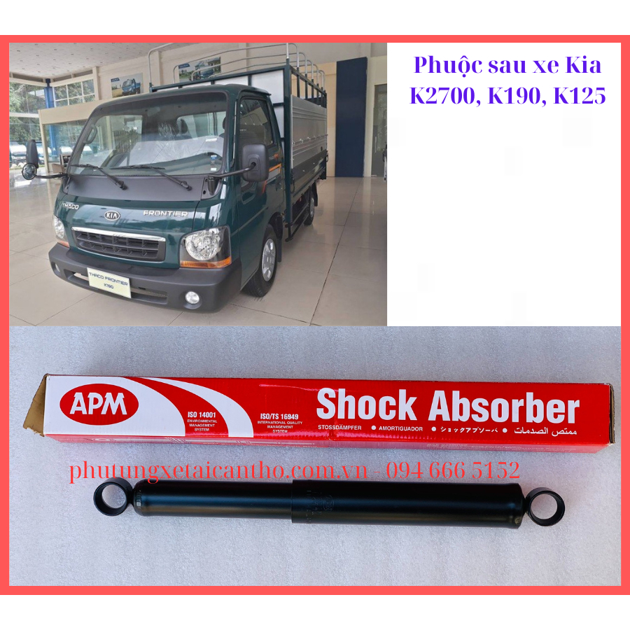 Phuộc nhún sau, giảm sóc sau xe Kia K2700, K190, K125- Hàng nhập khẩu Malaysia