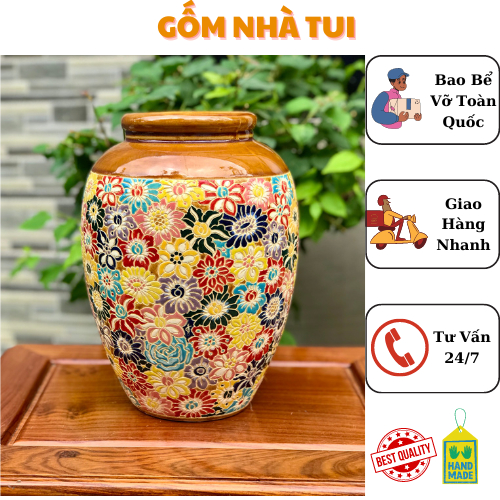 Bình Bách Hoa Gốm Sứ Nam bộ 30