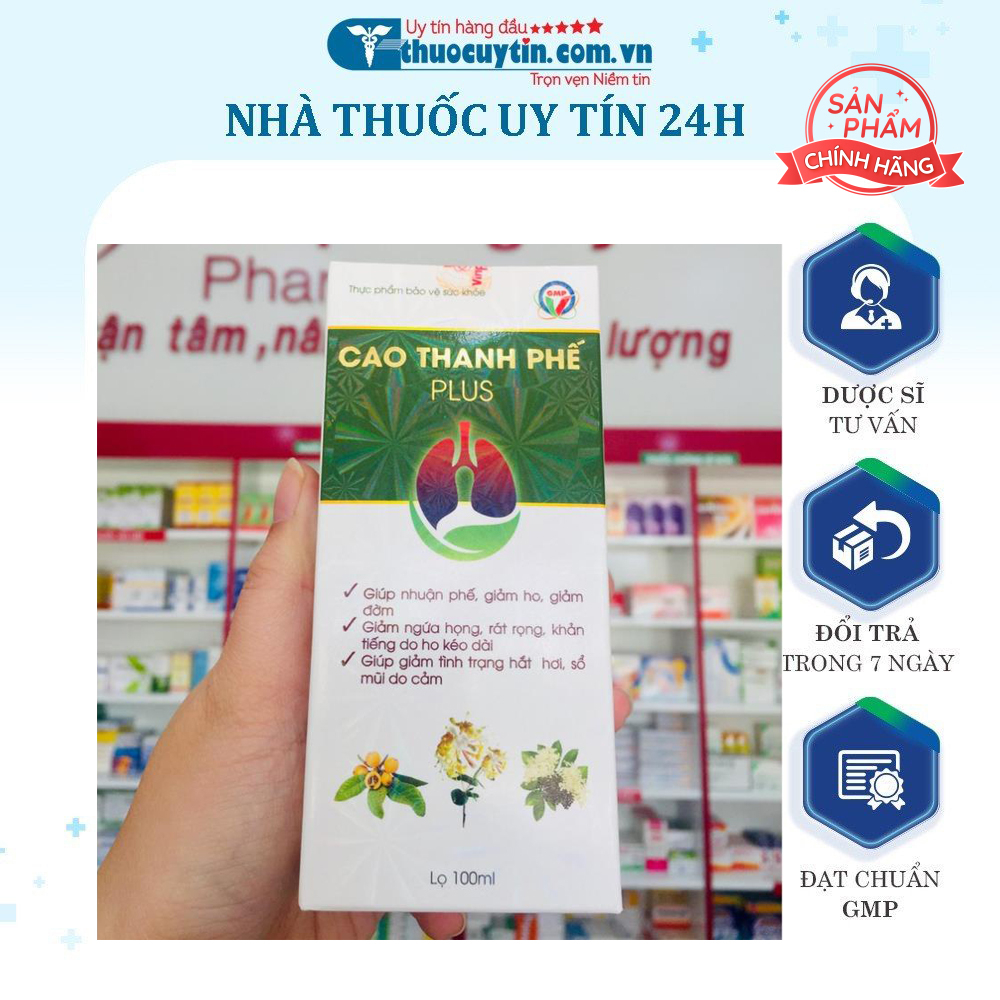 CAO THANH PHẾ PLUS - Giúp nhuận phế giảm ho, đờm, ngứa họng, rát họng, khản tiếng. Lọ 100ml