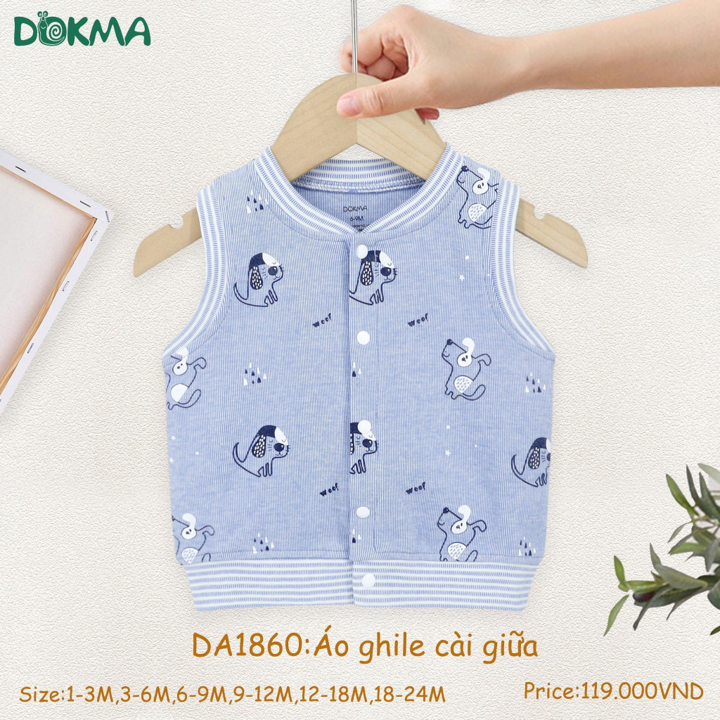 Dokma - Áo gile cài giữa chất siêu đẹp 3-18M