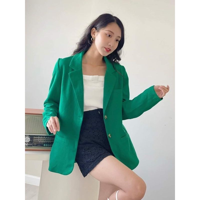 HIPU.VNXK - ÁO BLAZER MIXXO XANH LÁ.
