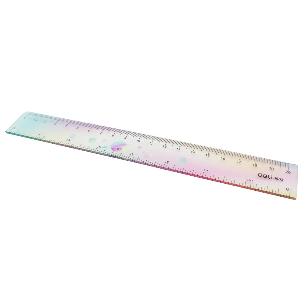 Thước kẻ màu cực quang 20cm DELI EH653