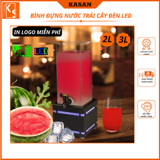 Bình đựng đồ uống có đèn LED. bình tháp đựng nước trái cây, cocktail, bia, rượu, chất liệu inox, acrylic, 2 đến 3 lít