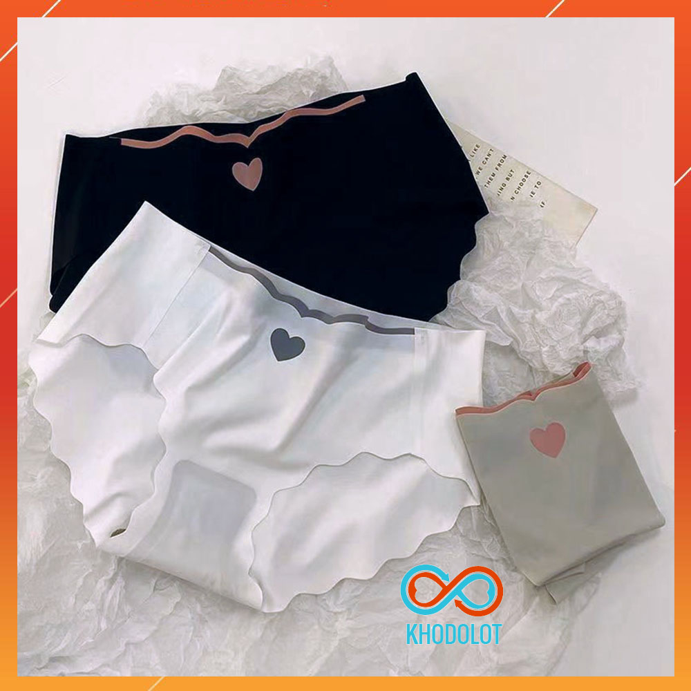 Quần Lót Nữ Đúc Su Thun Lạnh Viền Sóng Gợi Cảm Họa Tiết Trái Tim Dễ Thương LOTNU25