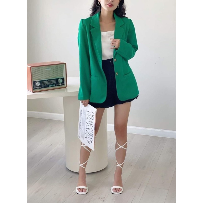 HIPU.VNXK - ÁO BLAZER MIXXO XANH LÁ.