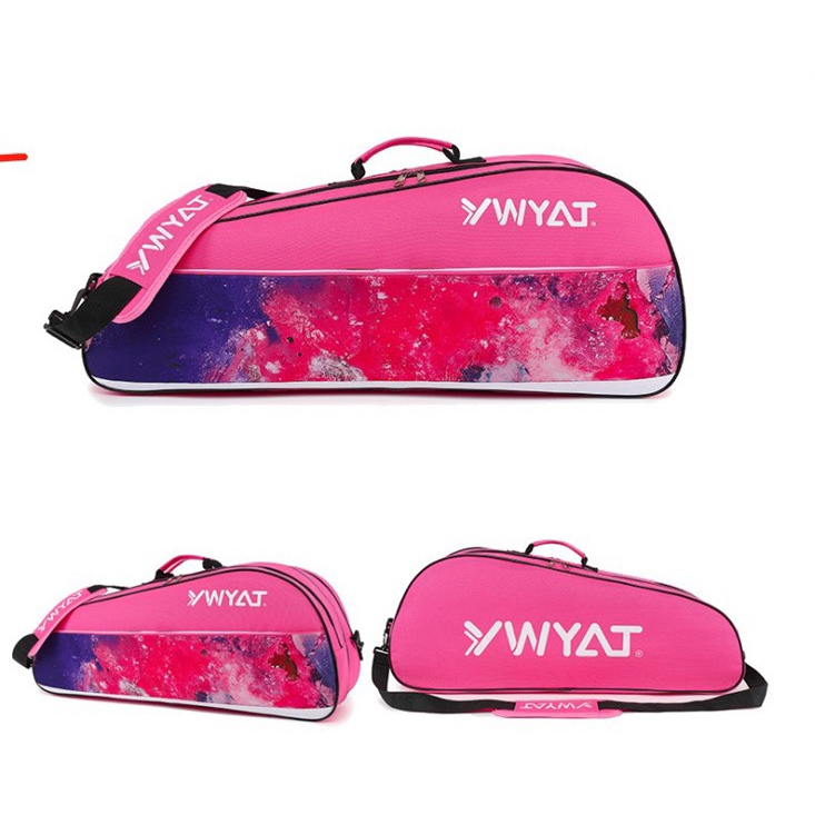 Túi Thể Thao Chuyên Dụng Cầu Lông YWYAT Chính Hãng - C308 Hồng Galaxy - 2 Chính 2 Ngăn Phụ , 1 Ngăn Để Giày