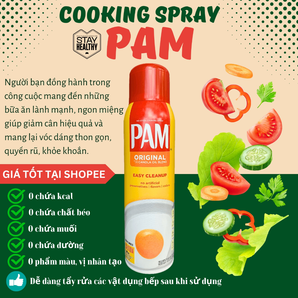 Dầu Xịt Pam Nhập Mỹ Date 21/07/2024 Ăn Kiêng Eat Clean Keto Diet Giảm Cân (12oz/chai) - YoungFit