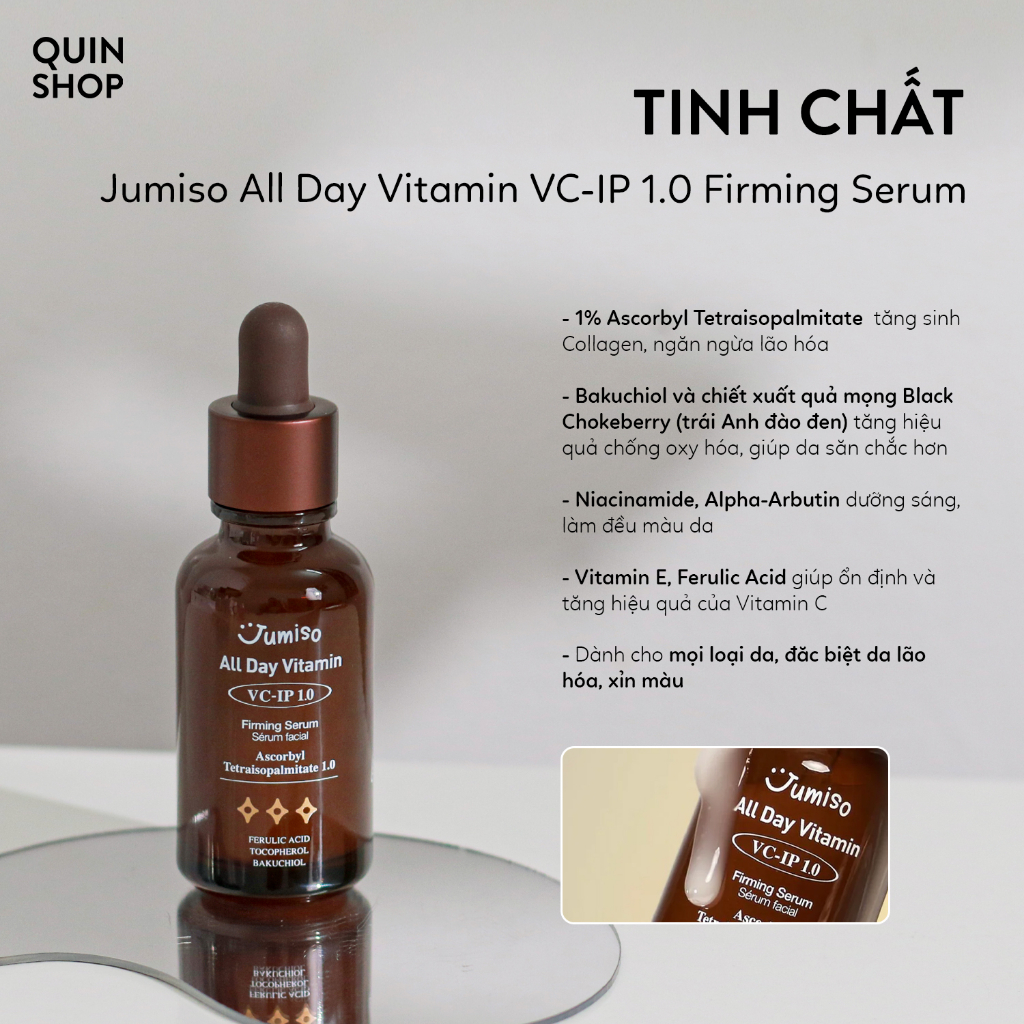 Tinh chất Jumiso Snail Mucin 95+Peptide, Waterfull Hyaluronic Acid, Brightening & Balancing, VC-IP 1.0, Pure C 5.5 Serum