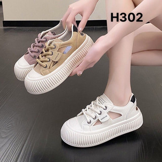 Giày thể thao nữ hở sườn thoáng khí siêu hót 2023 Giày nữ BaTa hở gót đế cao 5p H302