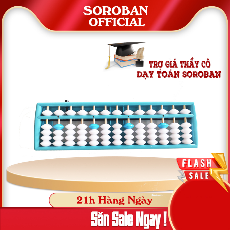 Bàn tính 13 cột có nút bấm - Xưởng sản xuất, nhận mix màu và inlogo theo yêu cầu 0931761999