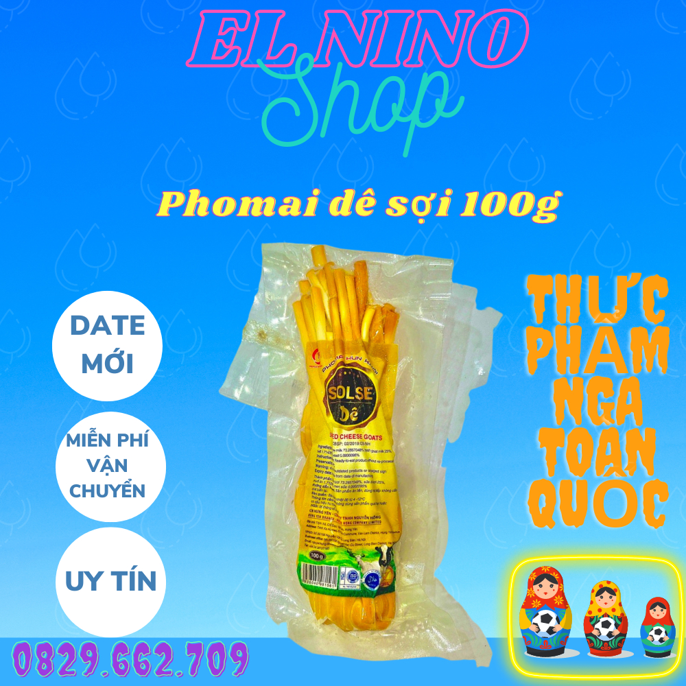 Phomai hun khói Solse , phô mai kéo sợi sữa dê nhập khẩu Nga 100g , date T3/2024