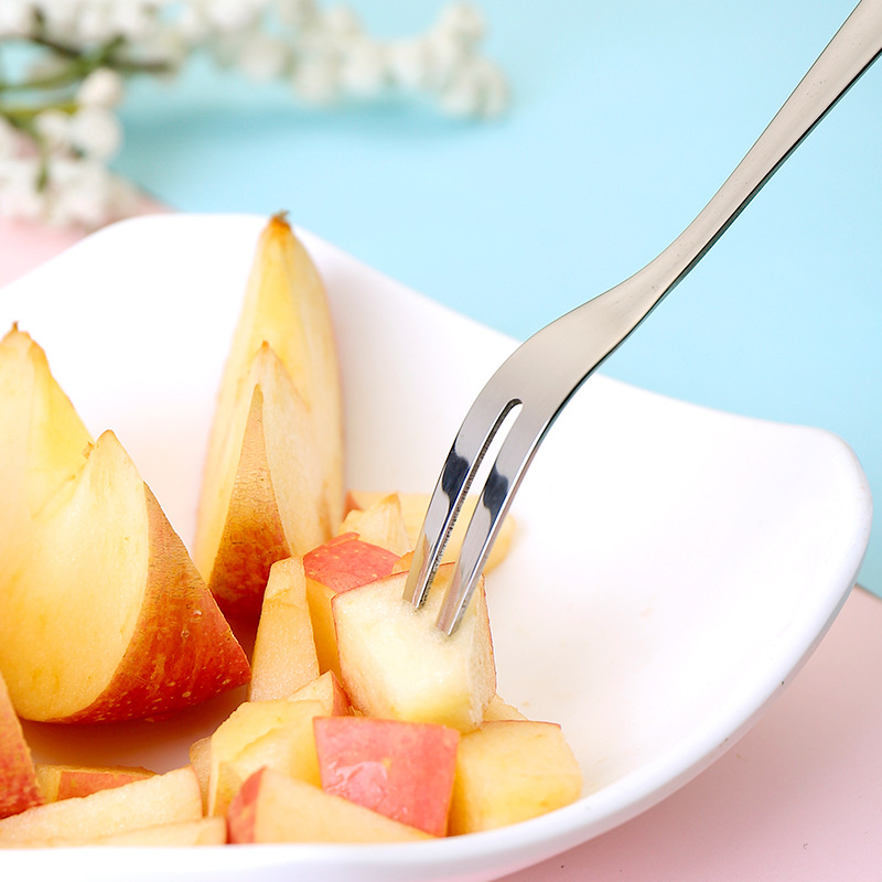 Dĩa Ăn Hoa Quả Trái Cây, Nĩa Ăn Bánh Gato Inox Gia Đình, Dĩa 2 chân tiện dụng, bền đẹp