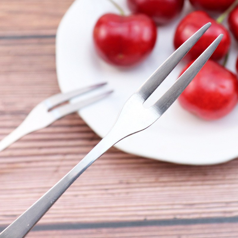 Dĩa Ăn Hoa Quả Trái Cây, Nĩa Ăn Bánh Gato Inox Gia Đình, Dĩa 2 chân tiện dụng, bền đẹp