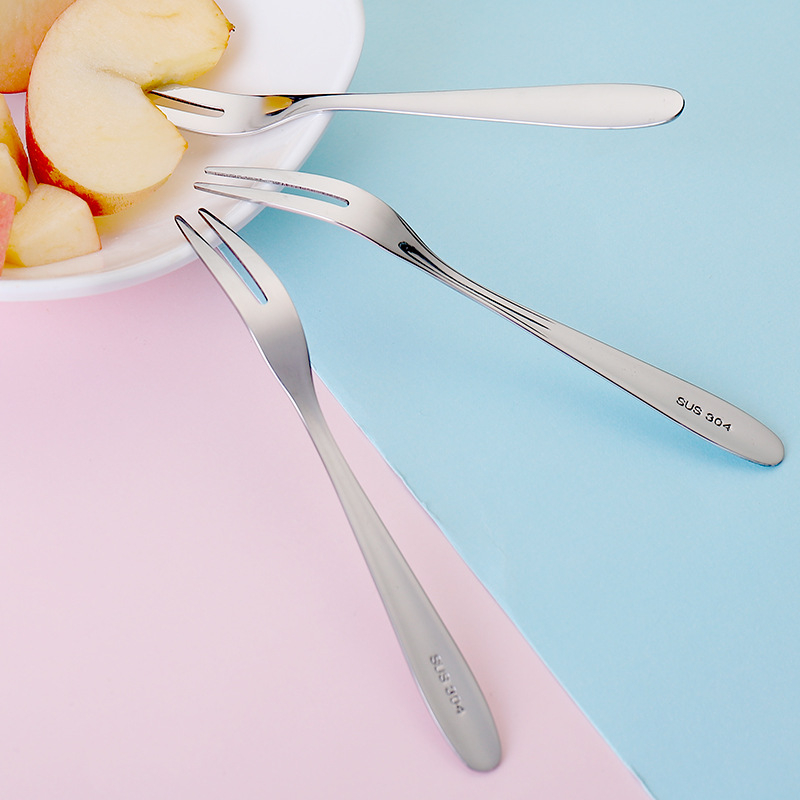 Dĩa Ăn Hoa Quả Trái Cây, Nĩa Ăn Bánh Gato Inox Gia Đình, Dĩa 2 chân tiện dụng, bền đẹp