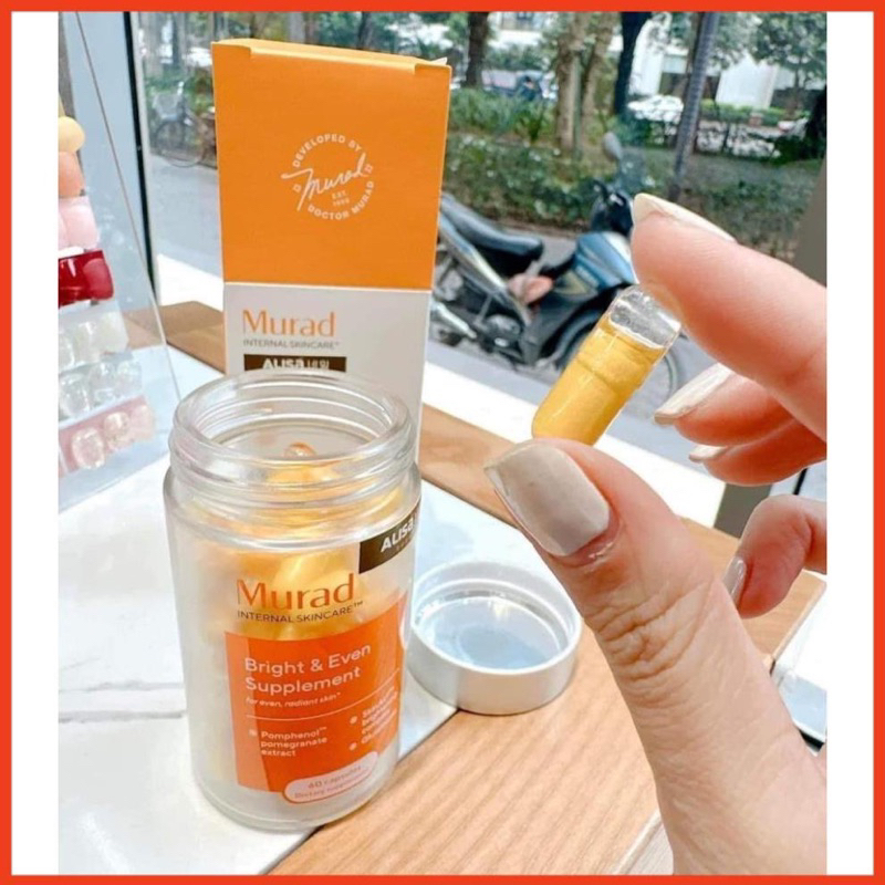 DATE 9.2025 -SẴN HÀNG - Viên Uống Chống Nắng Nội Sinh Murad Chiết Xuất Từ Quả Lựu Bright & Even Supplement 60 Viên