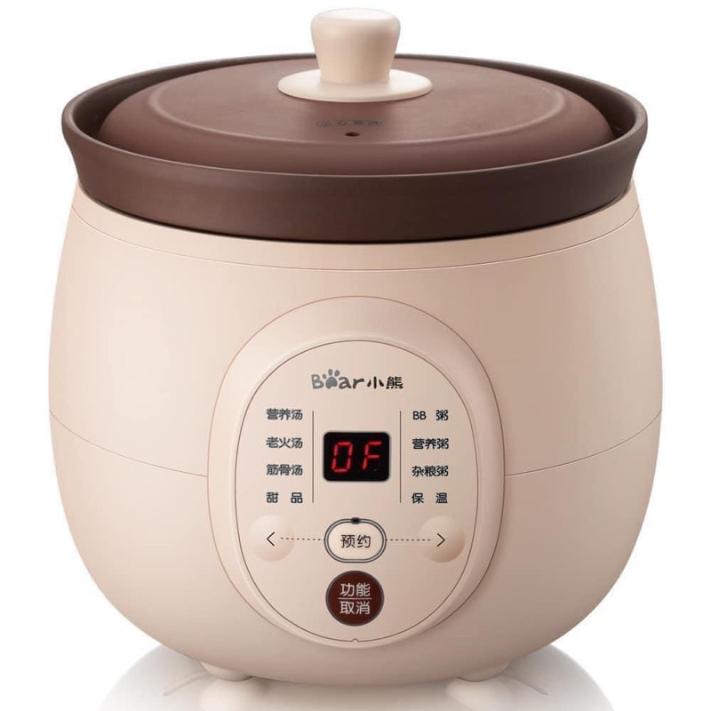 Nồi Nấu Chậm Bear Lõi Gốm Sa Tử Nấu Cháo Hầm Canh Dung Tích 2L Có Bảo Hành - Cáo Đeo Nơ