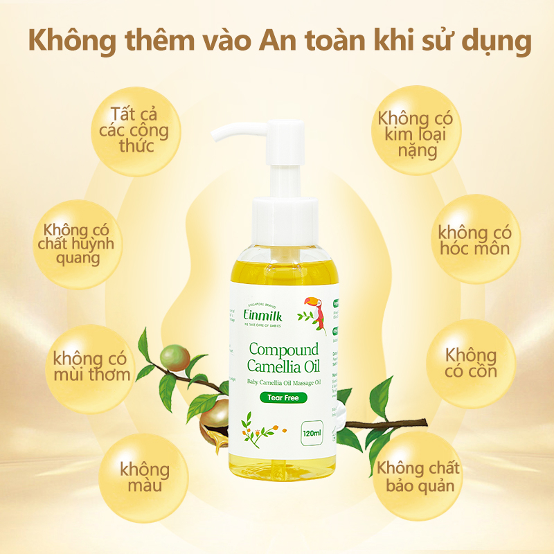 [Einmilk.ân ninh] Tinh dầu hoa trà massge cho bé 100% thiên nhiên dung tích 120ml BMO21