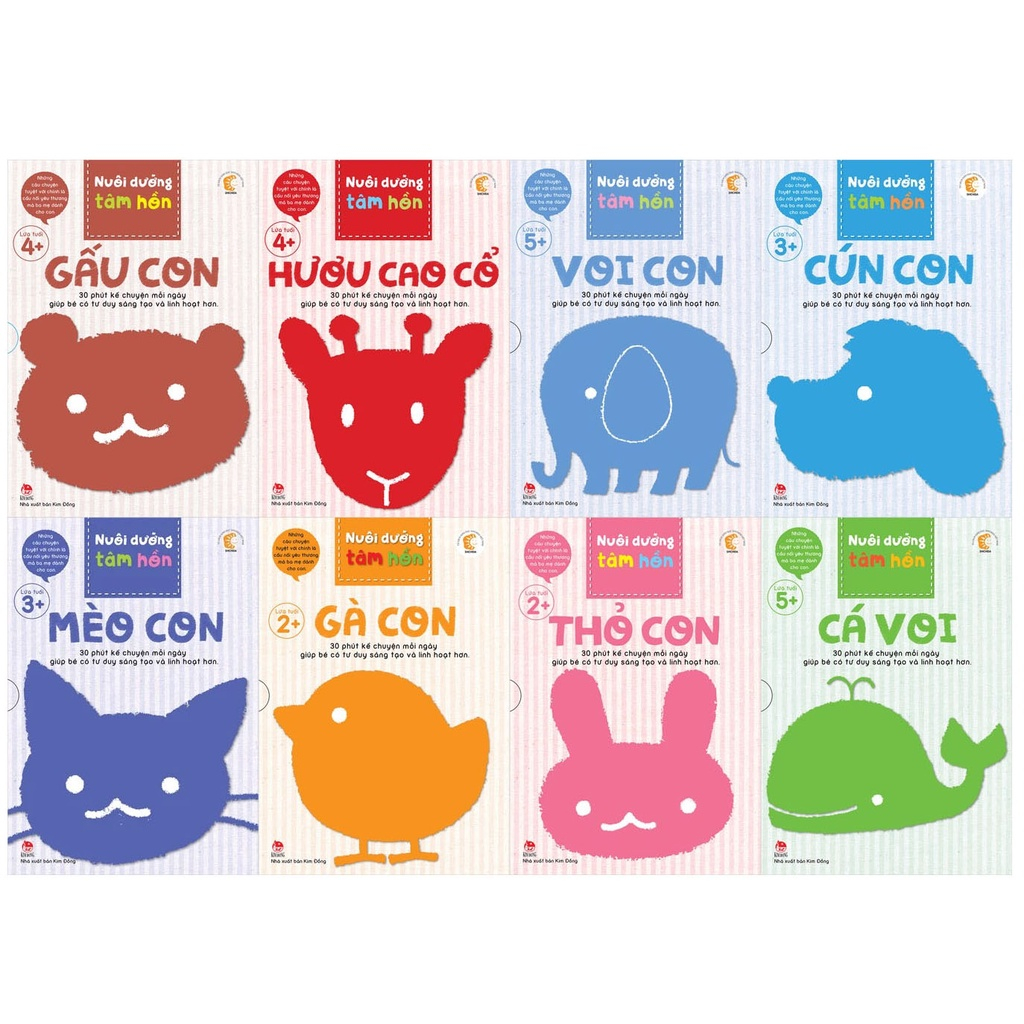 Sách - Nuôi Dưỡng Tâm Hồn: Mèo con, voi con, cún con, gà con, thỏ con, gấu con, cá voi, hươu cao cổ (lẻ, tuỳ chọn)