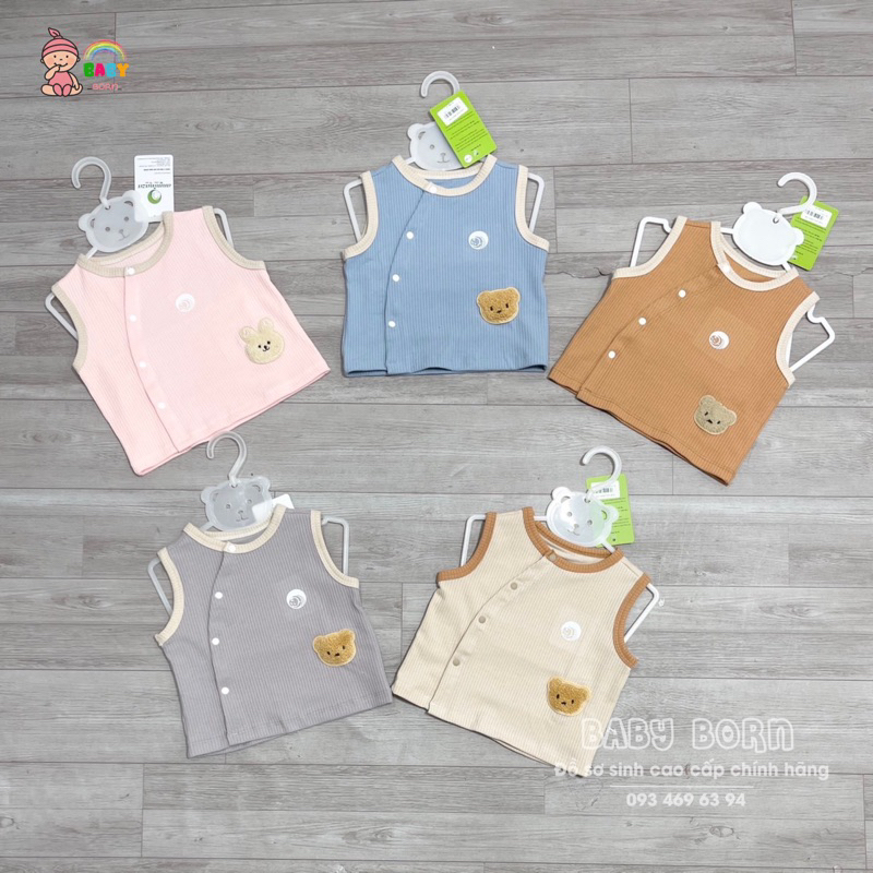 Gile Anminaza cúc lệch cotton tăm organic 100% tự nhiên mềm, dễ thương AMI0102