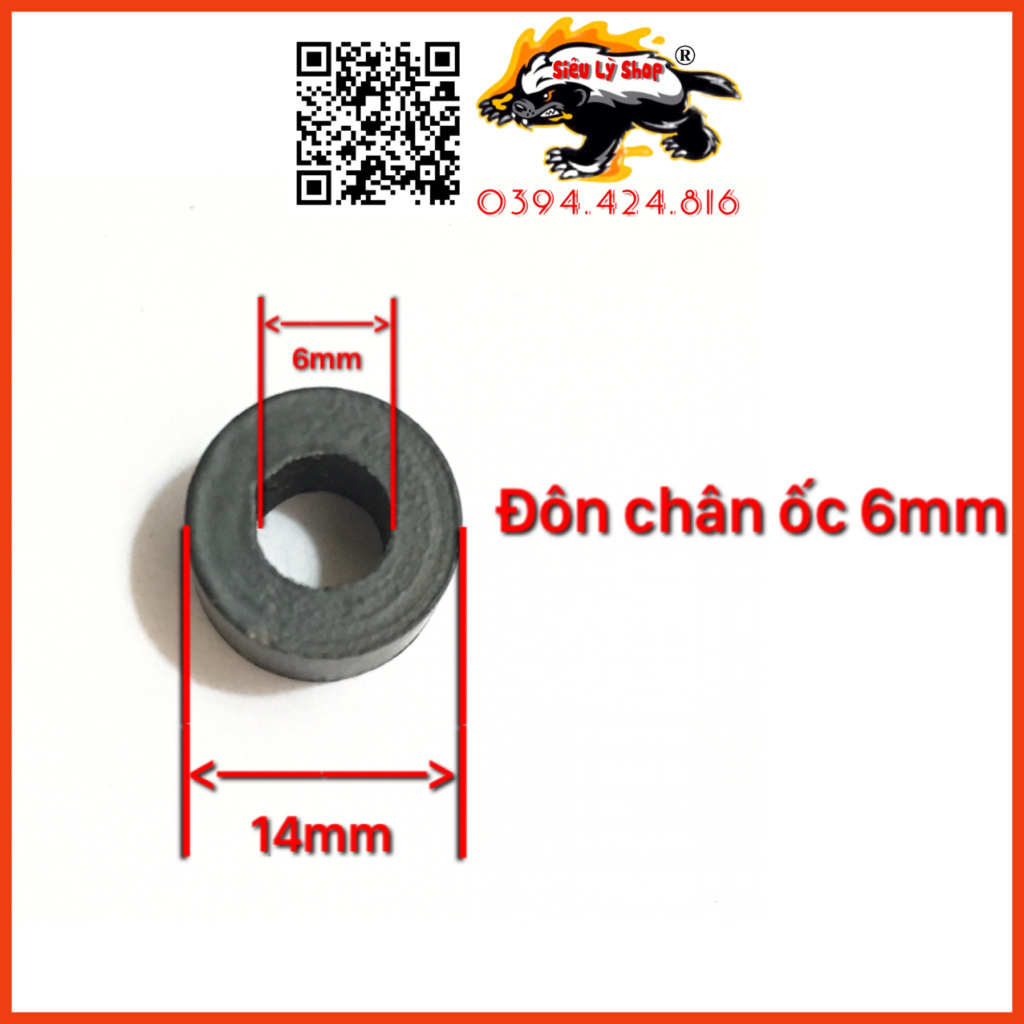 Ắc đôn cao ốc chân kính, trợ sáng, baga xe máy - Lỗ 6mm, 10mm