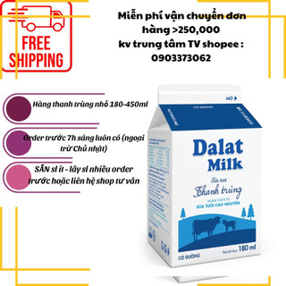 Sữa tươi thanh trùng có đường Đà Lạt Milk 180ml