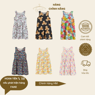 Váy bé gái HM đầm sát nách cotton chính hãng size 18-24m