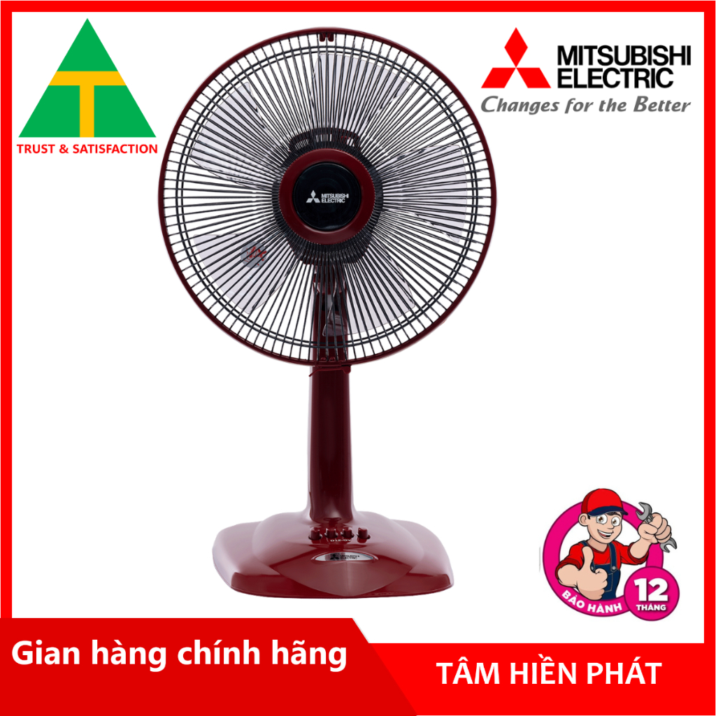 Quạt bàn Mitsubishi D12-GA Công suất 38W - Hàng cao cấp - Made in Thailand -  BH 12 tháng chính hãng
